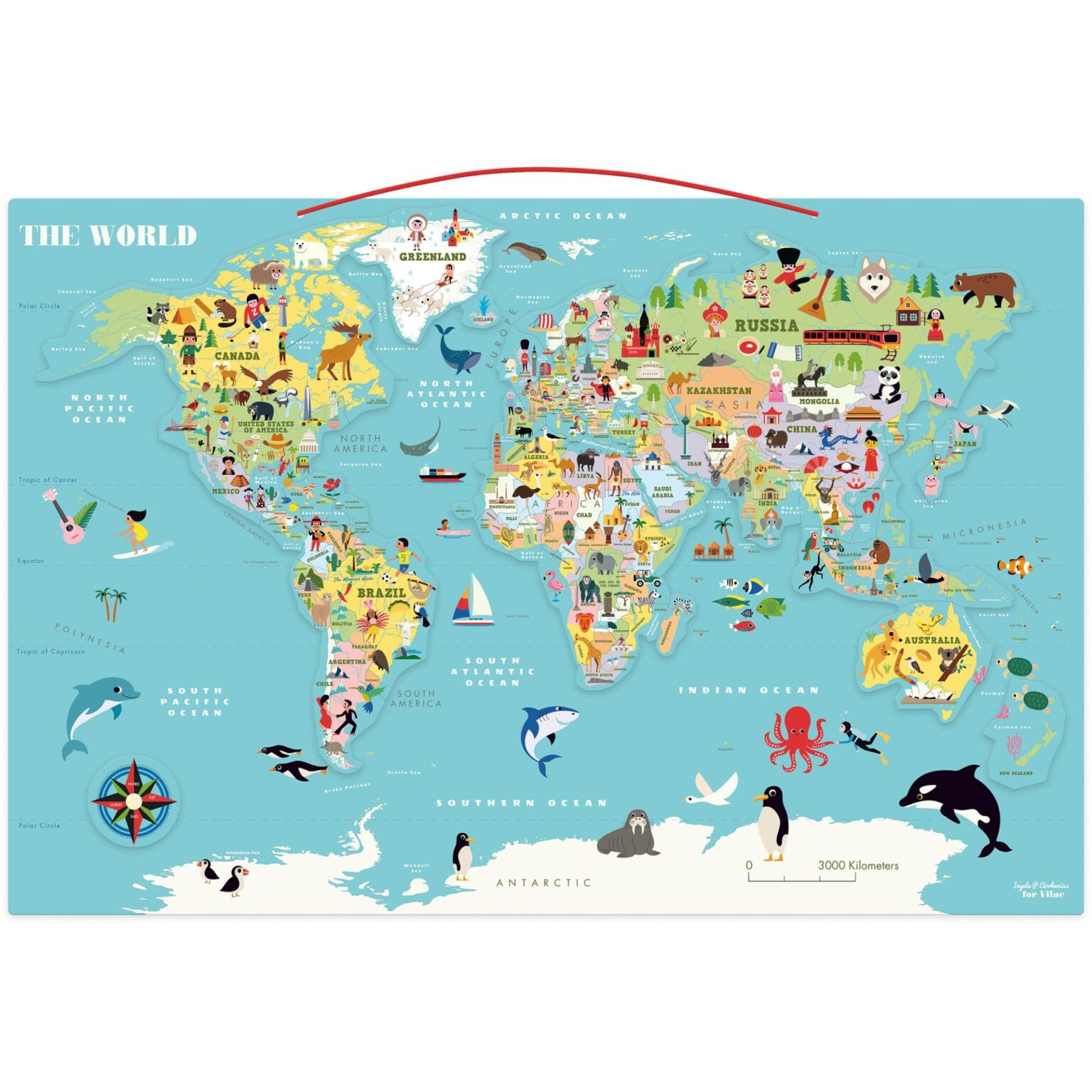 Vilac World Magnetic Map - Hippychick